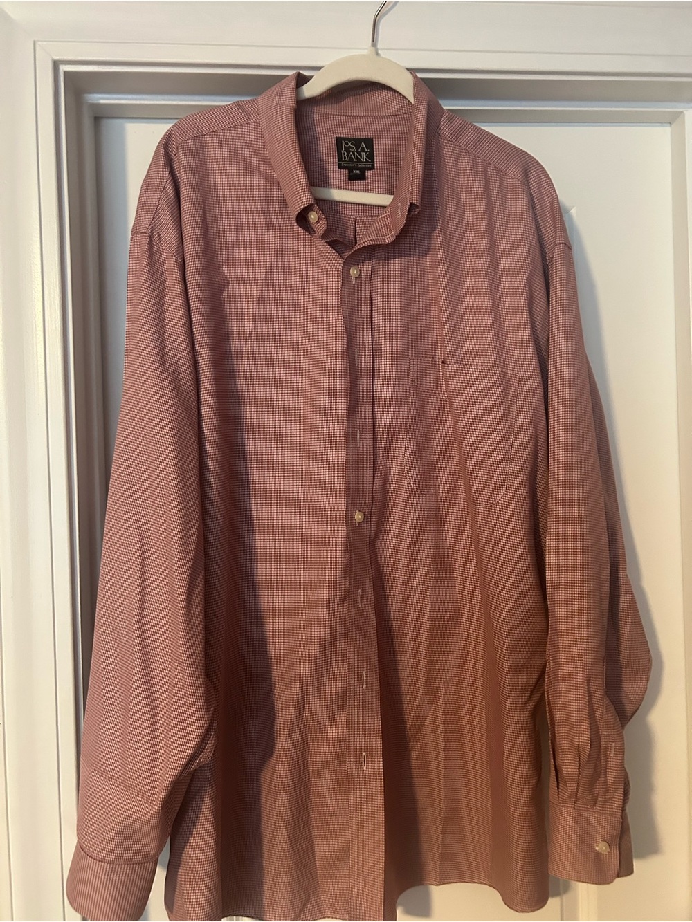 Jos. A. Bank Men's Burgundy Micro-Check Dress Shirt